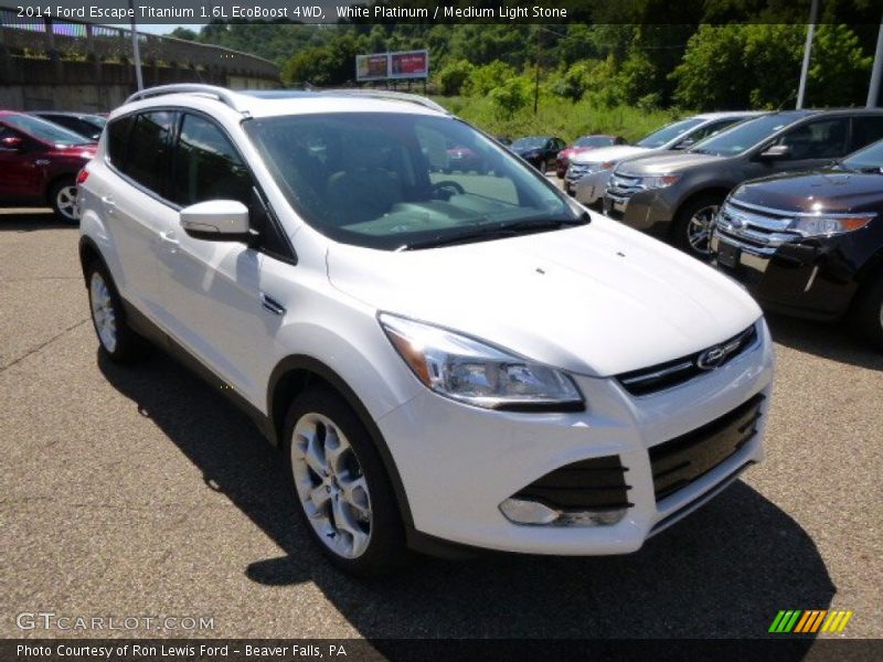 White Platinum / Medium Light Stone 2014 Ford Escape Titanium 1.6L EcoBoost 4WD