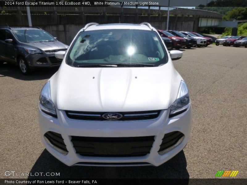 White Platinum / Medium Light Stone 2014 Ford Escape Titanium 1.6L EcoBoost 4WD