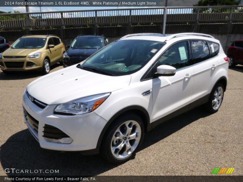 White Platinum / Medium Light Stone 2014 Ford Escape Titanium 1.6L EcoBoost 4WD