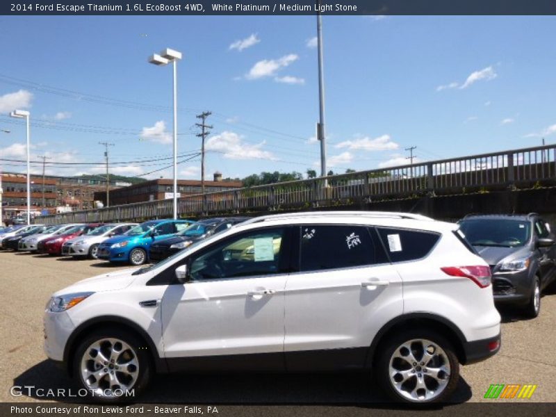 White Platinum / Medium Light Stone 2014 Ford Escape Titanium 1.6L EcoBoost 4WD