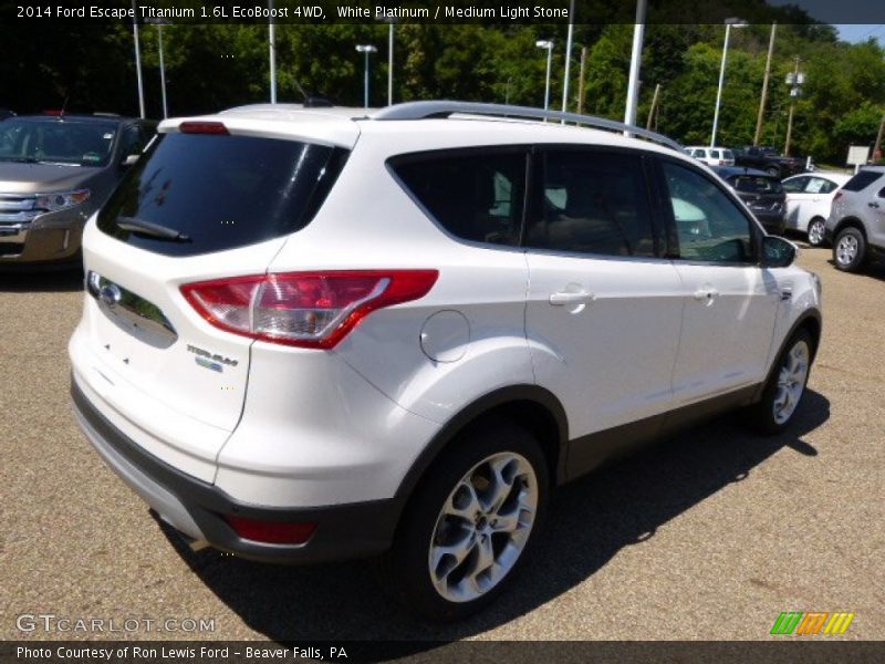 White Platinum / Medium Light Stone 2014 Ford Escape Titanium 1.6L EcoBoost 4WD