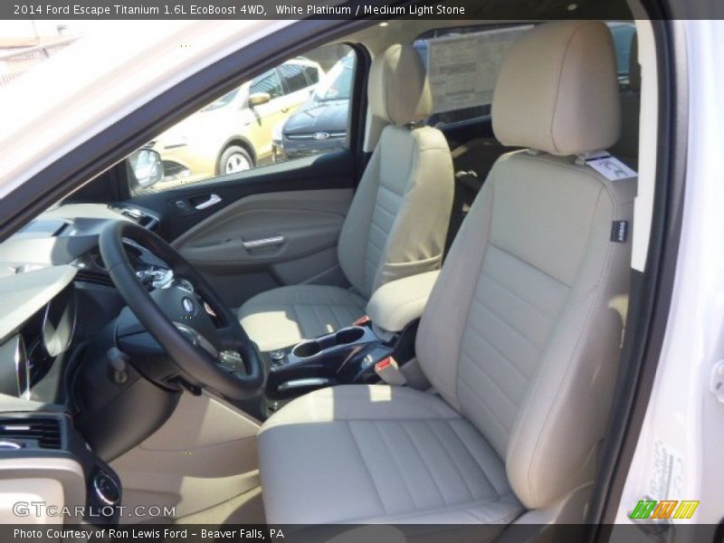 White Platinum / Medium Light Stone 2014 Ford Escape Titanium 1.6L EcoBoost 4WD