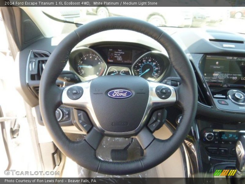 White Platinum / Medium Light Stone 2014 Ford Escape Titanium 1.6L EcoBoost 4WD