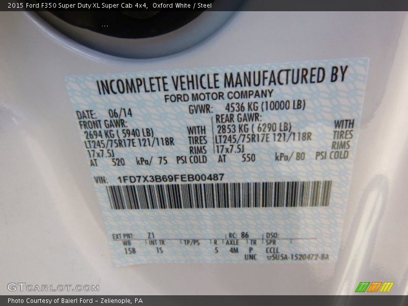Oxford White / Steel 2015 Ford F350 Super Duty XL Super Cab 4x4
