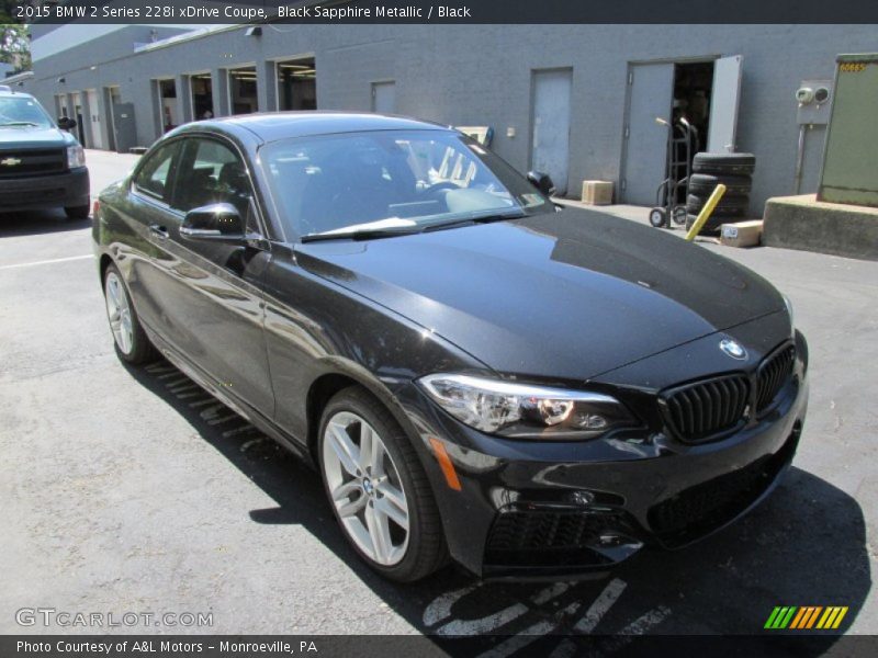 Black Sapphire Metallic / Black 2015 BMW 2 Series 228i xDrive Coupe