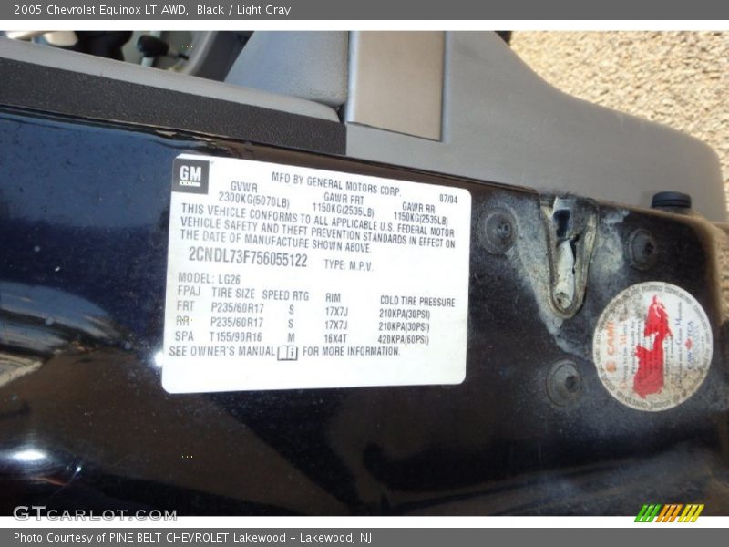 Black / Light Gray 2005 Chevrolet Equinox LT AWD