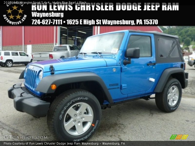 Hydro Blue Pearl / Black 2015 Jeep Wrangler Sport S 4x4