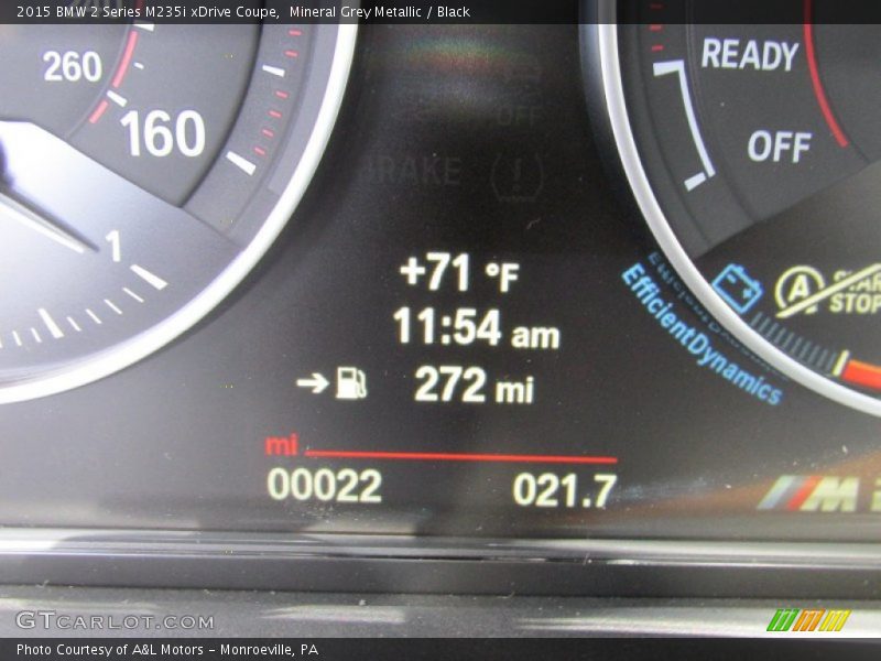Mineral Grey Metallic / Black 2015 BMW 2 Series M235i xDrive Coupe