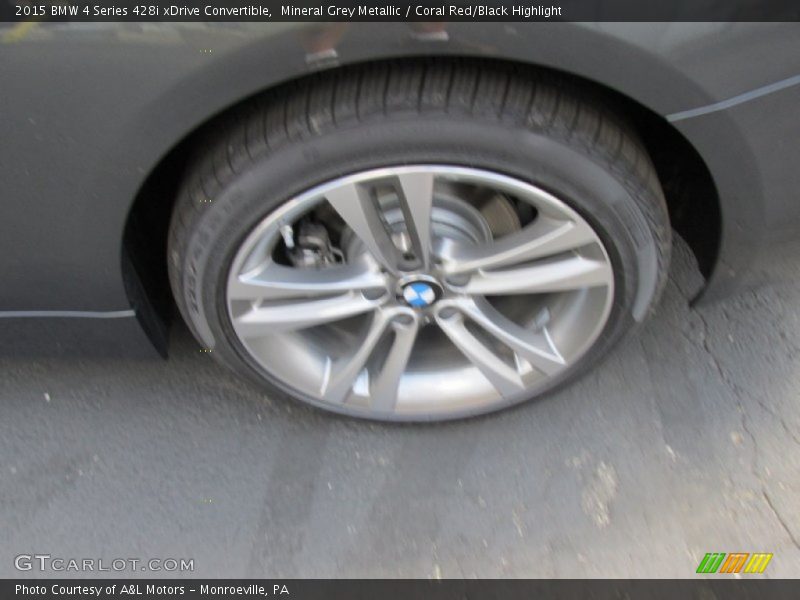 Mineral Grey Metallic / Coral Red/Black Highlight 2015 BMW 4 Series 428i xDrive Convertible