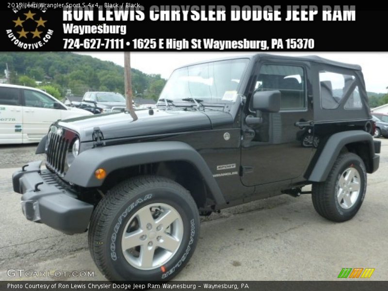 Black / Black 2015 Jeep Wrangler Sport S 4x4