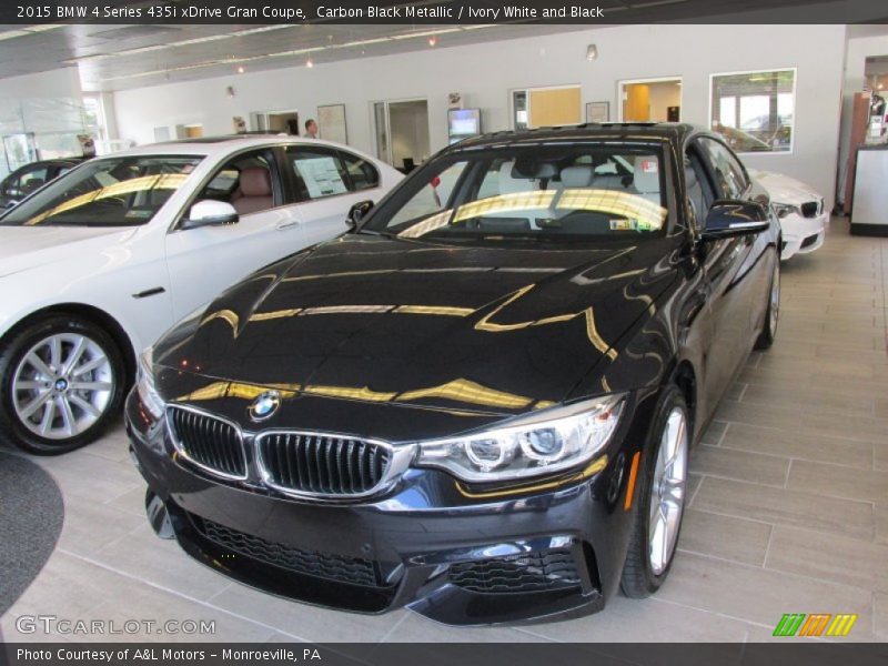 Carbon Black Metallic / Ivory White and Black 2015 BMW 4 Series 435i xDrive Gran Coupe