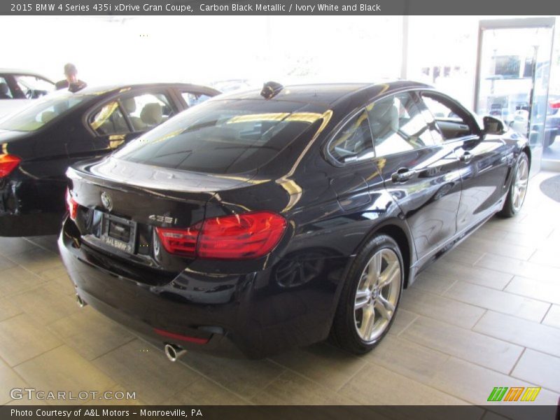 Carbon Black Metallic / Ivory White and Black 2015 BMW 4 Series 435i xDrive Gran Coupe