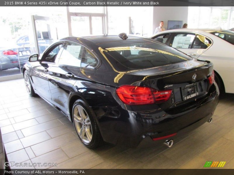 Carbon Black Metallic / Ivory White and Black 2015 BMW 4 Series 435i xDrive Gran Coupe