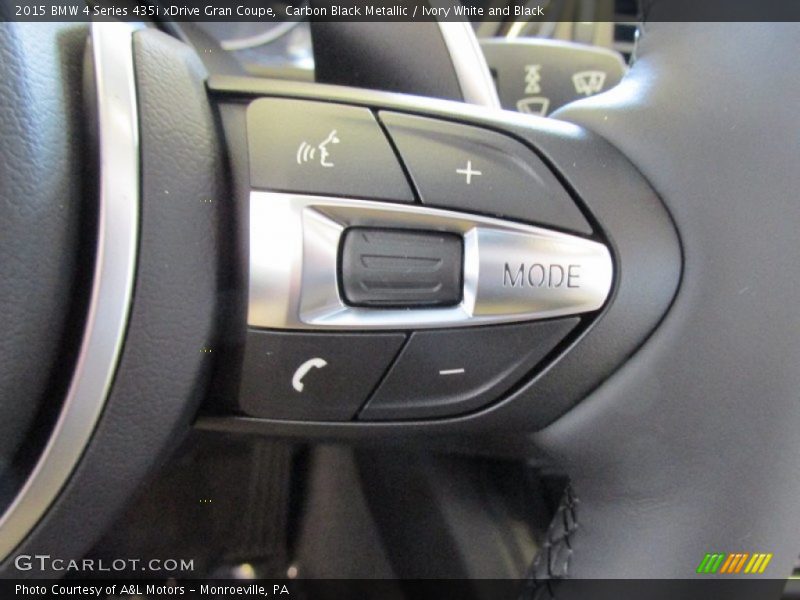 Carbon Black Metallic / Ivory White and Black 2015 BMW 4 Series 435i xDrive Gran Coupe