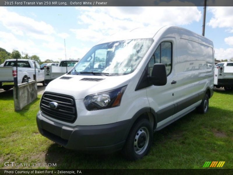 Oxford White / Pewter 2015 Ford Transit Van 250 MR Long