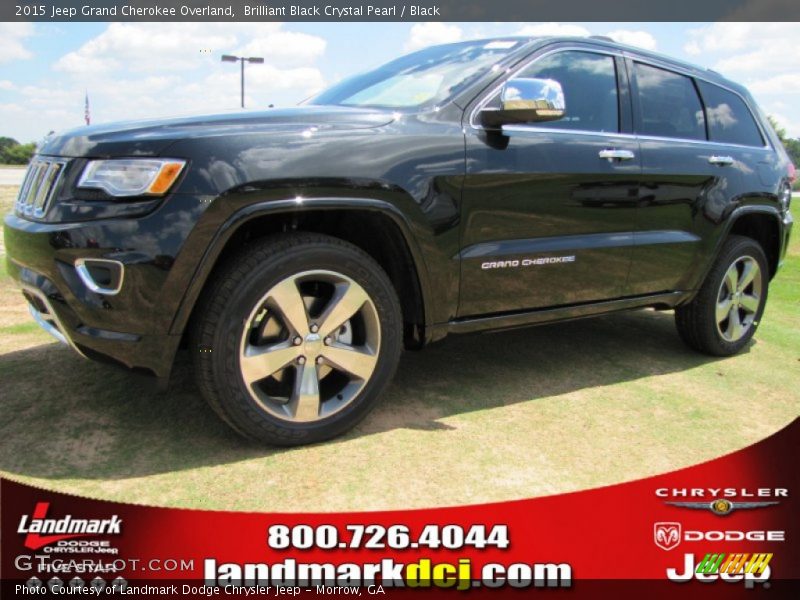 Brilliant Black Crystal Pearl / Black 2015 Jeep Grand Cherokee Overland