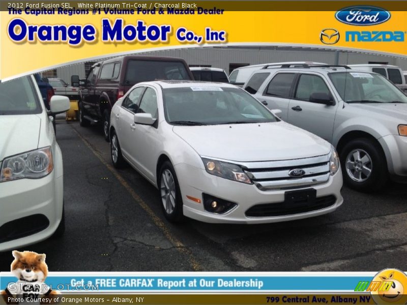 White Platinum Tri-Coat / Charcoal Black 2012 Ford Fusion SEL