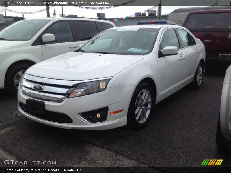 White Platinum Tri-Coat / Charcoal Black 2012 Ford Fusion SEL