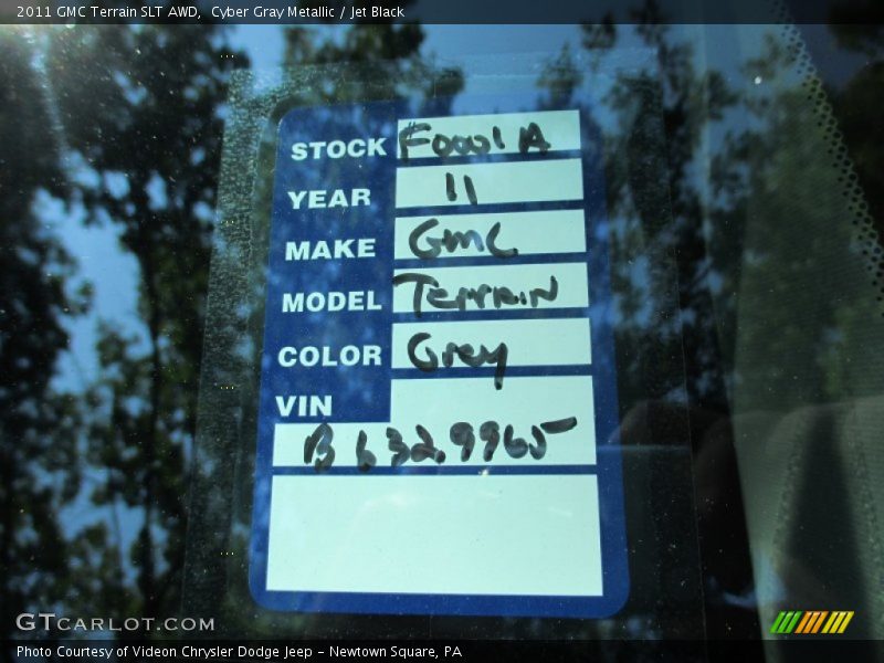 Cyber Gray Metallic / Jet Black 2011 GMC Terrain SLT AWD