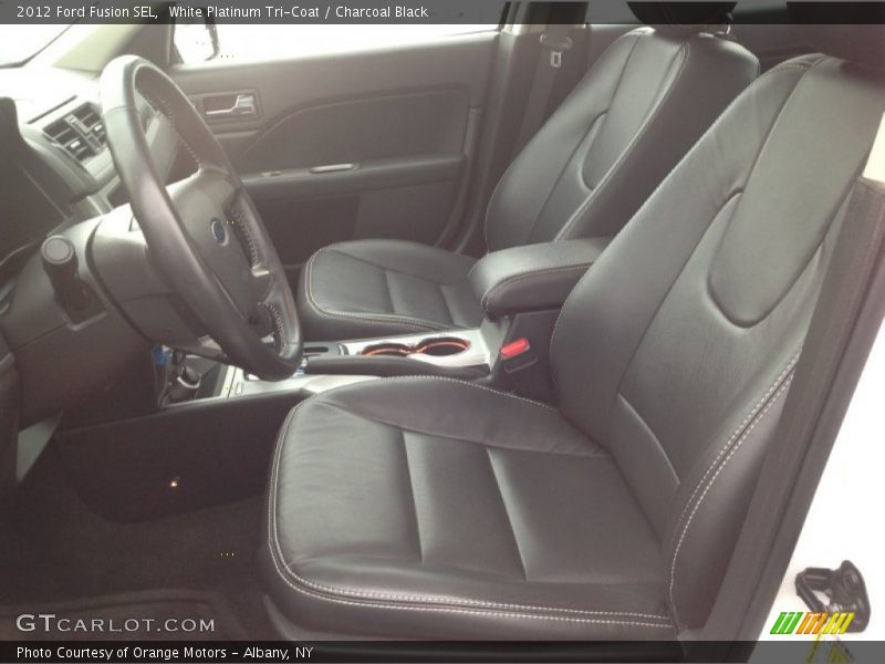 White Platinum Tri-Coat / Charcoal Black 2012 Ford Fusion SEL