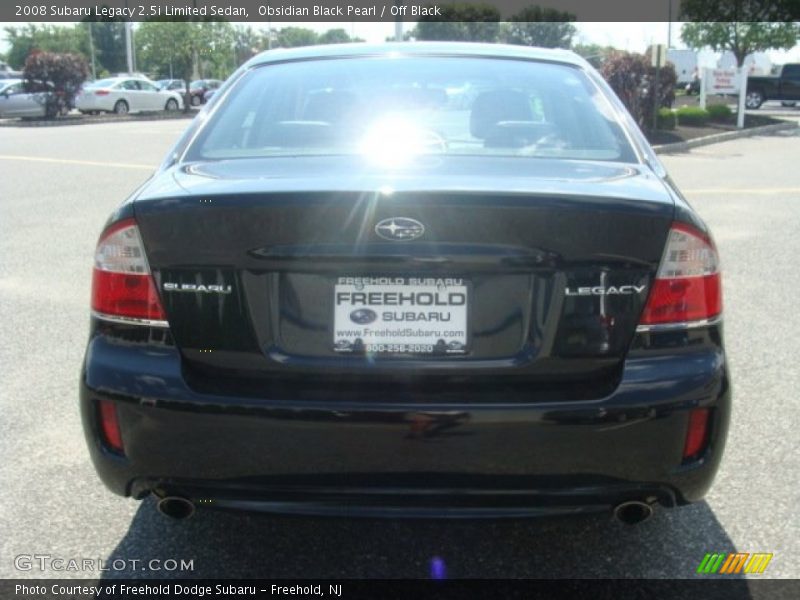 Obsidian Black Pearl / Off Black 2008 Subaru Legacy 2.5i Limited Sedan