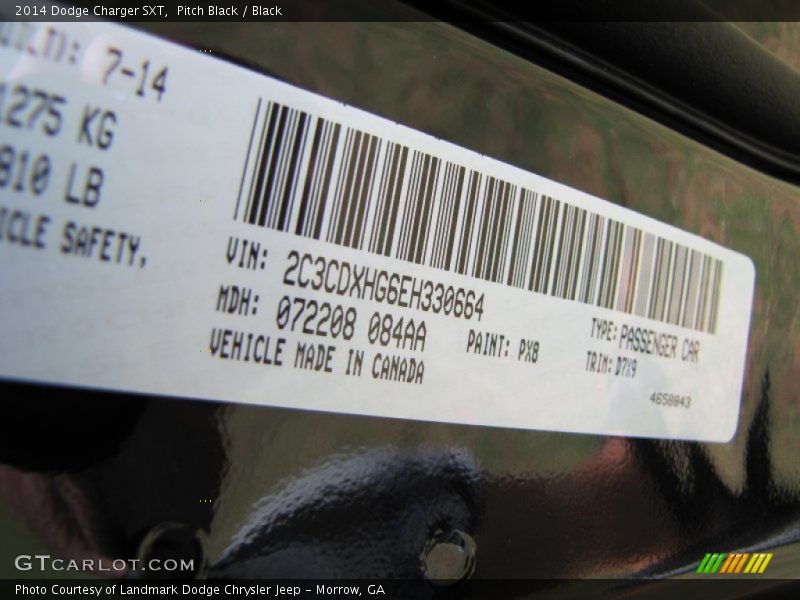 Pitch Black / Black 2014 Dodge Charger SXT