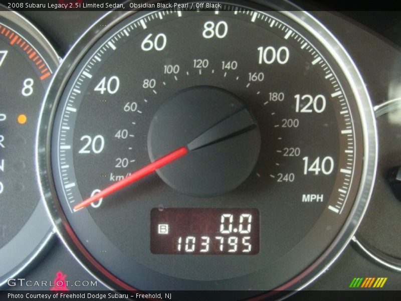 Obsidian Black Pearl / Off Black 2008 Subaru Legacy 2.5i Limited Sedan