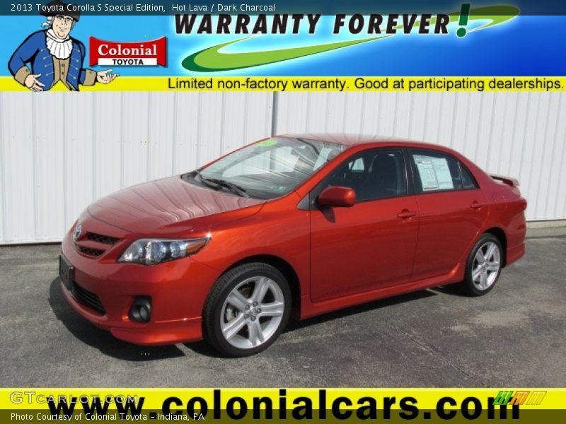 Hot Lava / Dark Charcoal 2013 Toyota Corolla S Special Edition