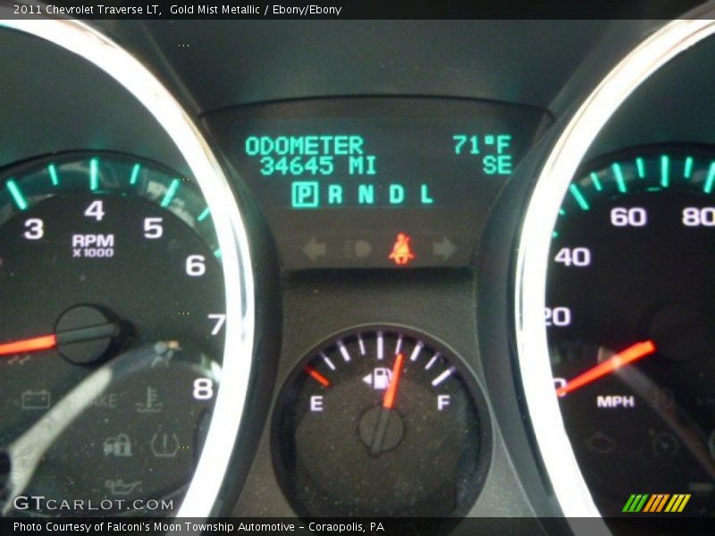 Gold Mist Metallic / Ebony/Ebony 2011 Chevrolet Traverse LT