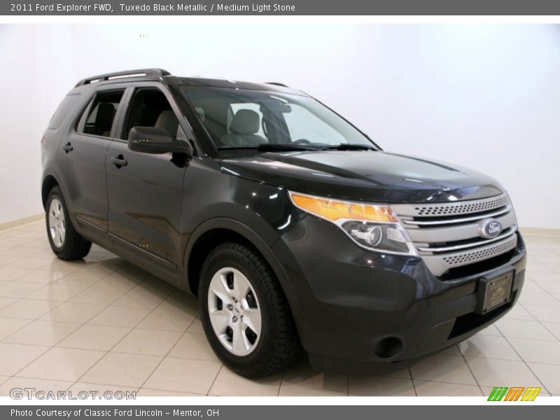 Tuxedo Black Metallic / Medium Light Stone 2011 Ford Explorer FWD