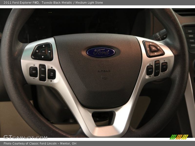 Tuxedo Black Metallic / Medium Light Stone 2011 Ford Explorer FWD