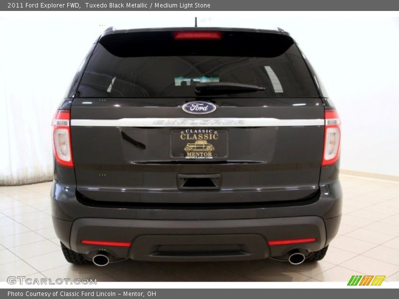 Tuxedo Black Metallic / Medium Light Stone 2011 Ford Explorer FWD