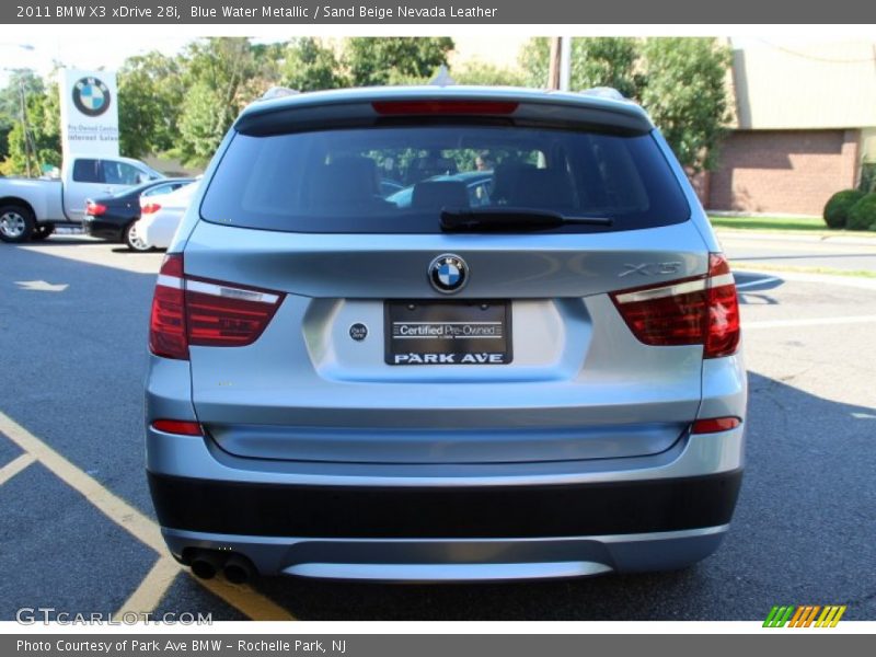 Blue Water Metallic / Sand Beige Nevada Leather 2011 BMW X3 xDrive 28i