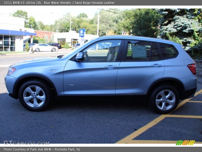 Blue Water Metallic / Sand Beige Nevada Leather 2011 BMW X3 xDrive 28i