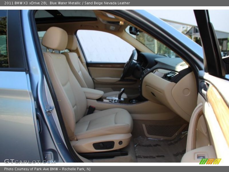 Blue Water Metallic / Sand Beige Nevada Leather 2011 BMW X3 xDrive 28i
