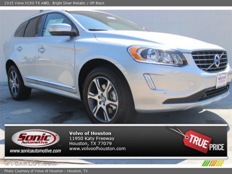 Bright Silver Metallic / Off Black 2015 Volvo XC60 T6 AWD
