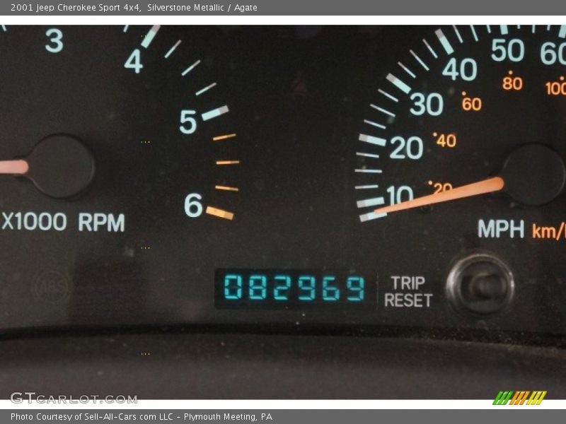 Silverstone Metallic / Agate 2001 Jeep Cherokee Sport 4x4