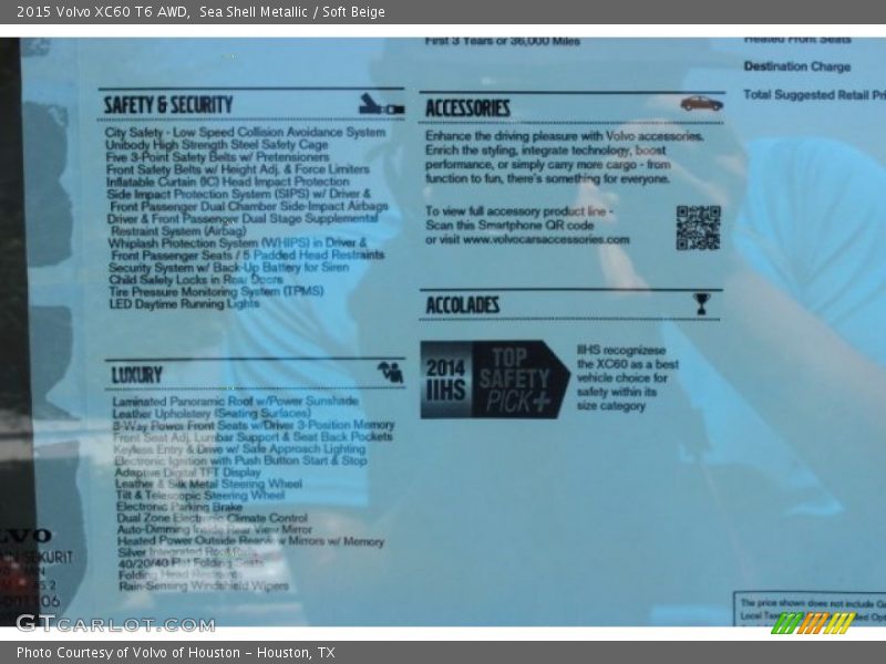 Sea Shell Metallic / Soft Beige 2015 Volvo XC60 T6 AWD