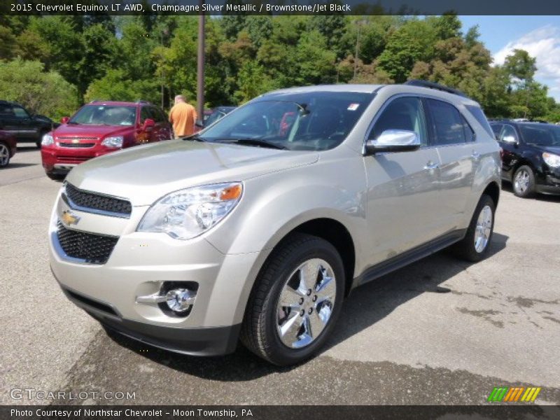 Champagne Silver Metallic / Brownstone/Jet Black 2015 Chevrolet Equinox LT AWD