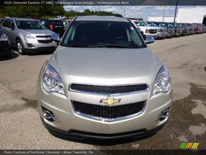 Champagne Silver Metallic / Brownstone/Jet Black 2015 Chevrolet Equinox LT AWD