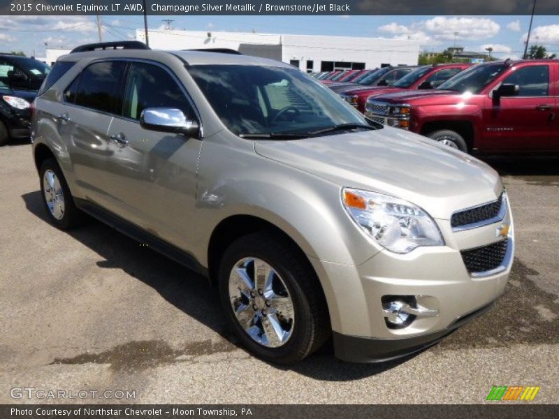 Champagne Silver Metallic / Brownstone/Jet Black 2015 Chevrolet Equinox LT AWD