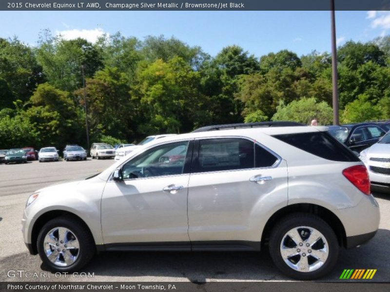 Champagne Silver Metallic / Brownstone/Jet Black 2015 Chevrolet Equinox LT AWD