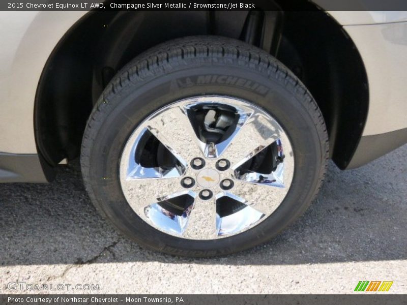 Champagne Silver Metallic / Brownstone/Jet Black 2015 Chevrolet Equinox LT AWD