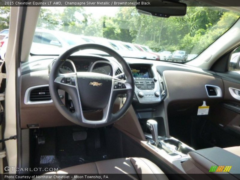 Champagne Silver Metallic / Brownstone/Jet Black 2015 Chevrolet Equinox LT AWD