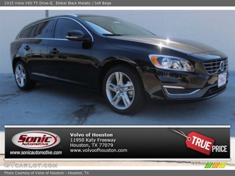 Ember Black Metallic / Soft Beige 2015 Volvo V60 T5 Drive-E