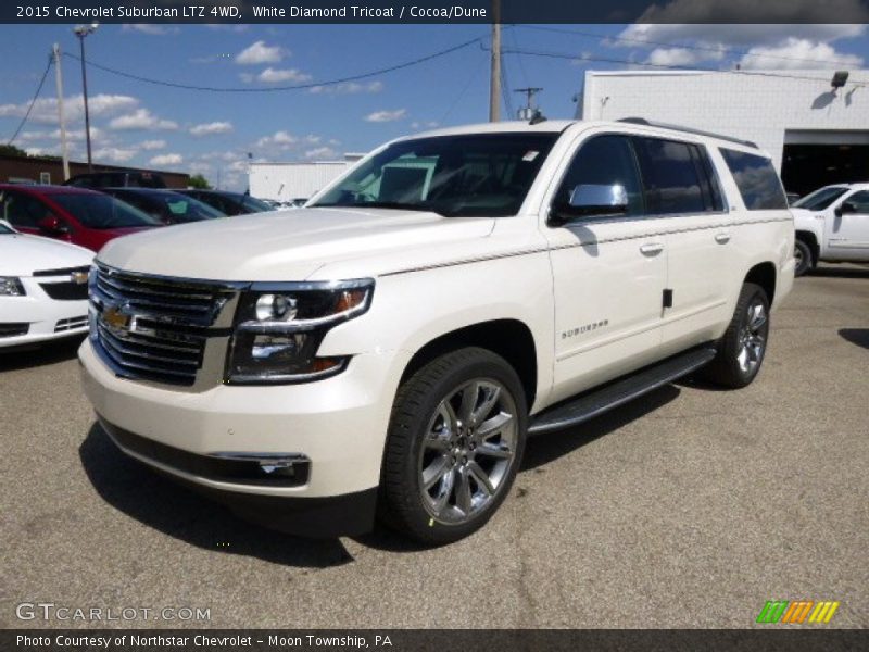 White Diamond Tricoat / Cocoa/Dune 2015 Chevrolet Suburban LTZ 4WD