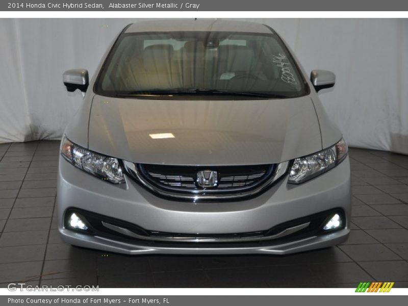 Alabaster Silver Metallic / Gray 2014 Honda Civic Hybrid Sedan