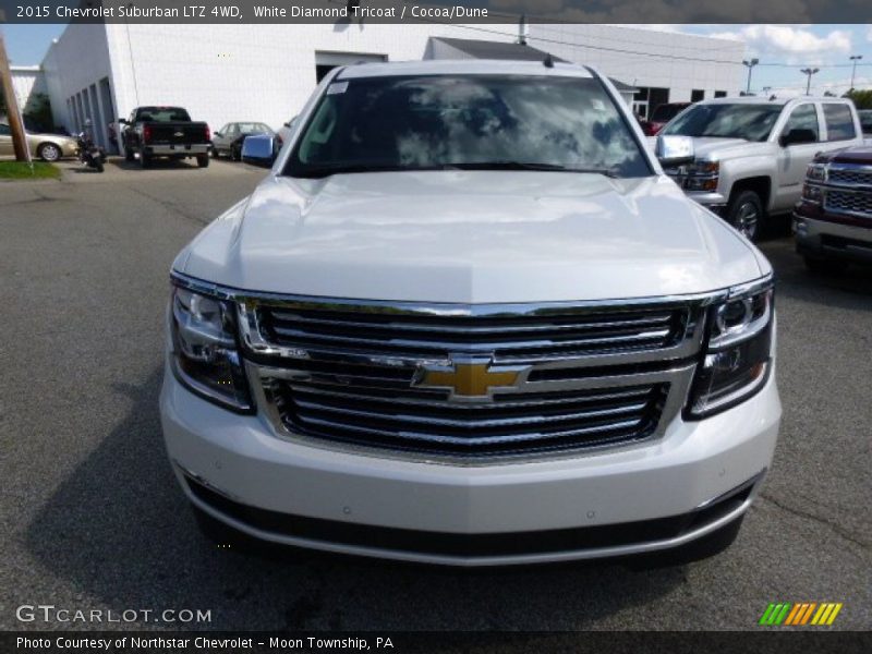 White Diamond Tricoat / Cocoa/Dune 2015 Chevrolet Suburban LTZ 4WD