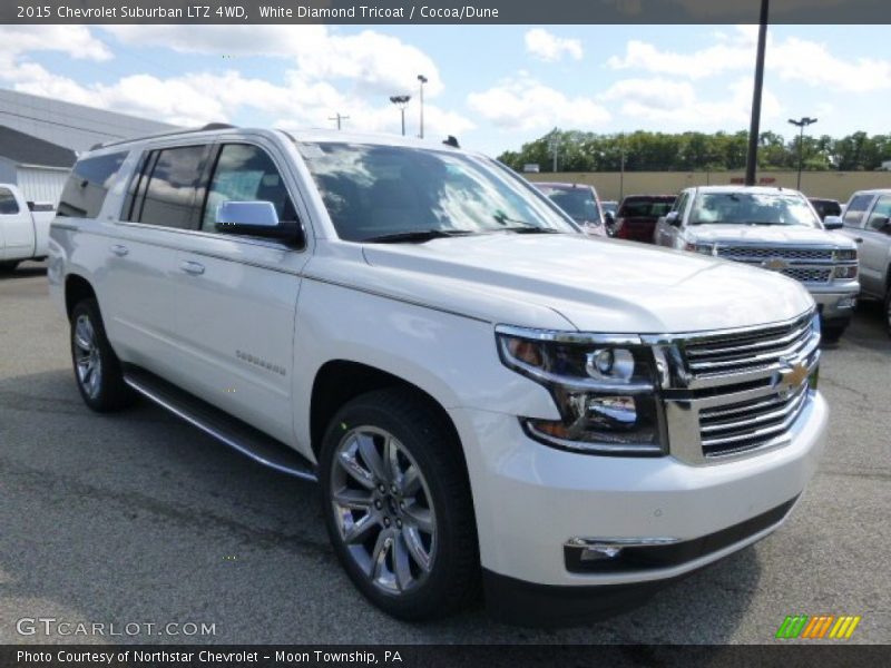 White Diamond Tricoat / Cocoa/Dune 2015 Chevrolet Suburban LTZ 4WD