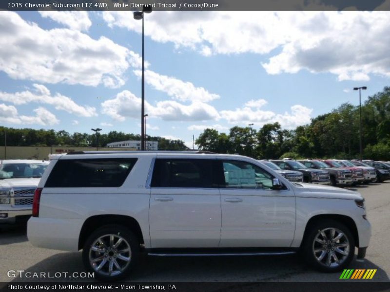 White Diamond Tricoat / Cocoa/Dune 2015 Chevrolet Suburban LTZ 4WD